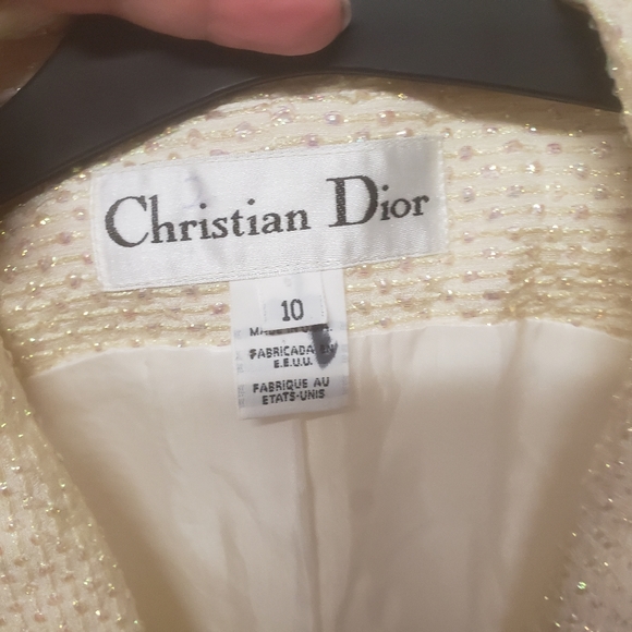 Vintage 80/90s Christian Dior cream iridescent vest - Picture 8 of 11